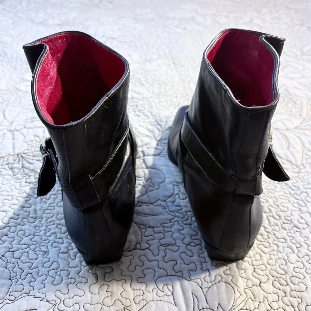 Yves Saint Laurent YSL Paris Tom Ford Era Leather Strap Ankle Boots Sz 9 🧡